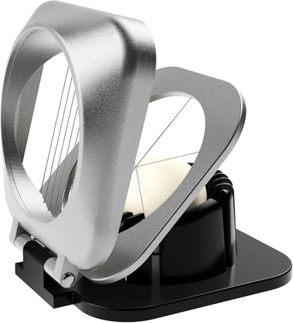 Multipurpose Heavy Duty Aluminium Egg Slicer, Stainless Steel Wire, Sliver | Dishwasher Safe, Rust Resistant, Egg Cutter for Hard Boiled Eggs, Soft Food and Soft Fruit, Salads, Butter, Cheese, Spam