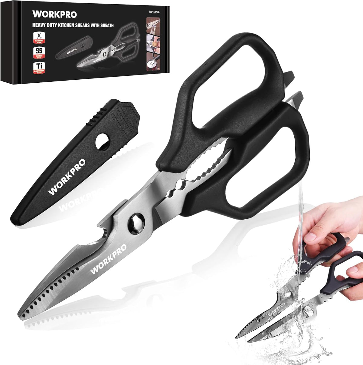 Kitchen Scissors, All Purpose Kitchen Shears Titanium Coated