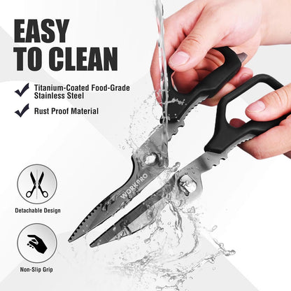 Kitchen Scissors, All Purpose Kitchen Shears Titanium Coated