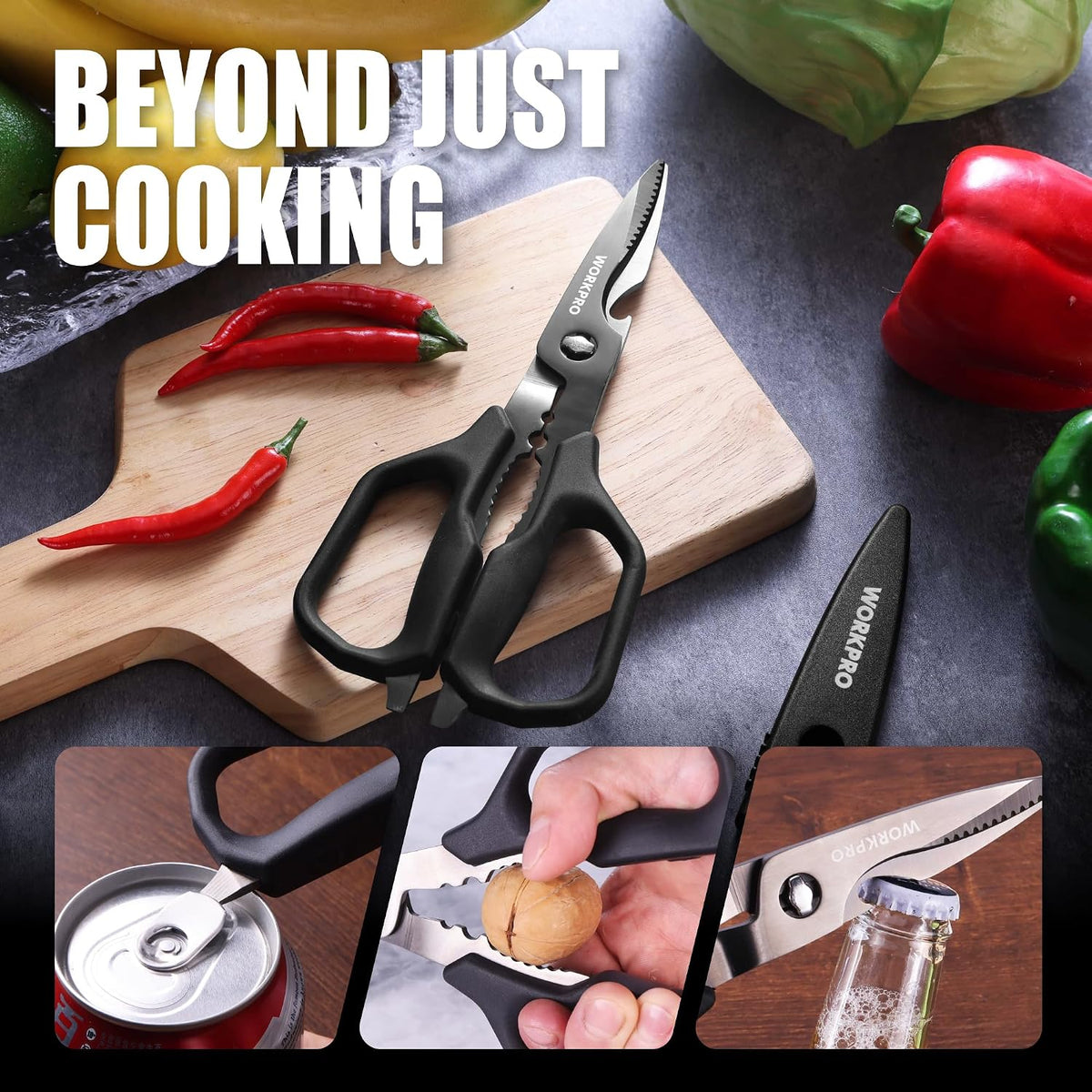 Kitchen Scissors, All Purpose Kitchen Shears Titanium Coated