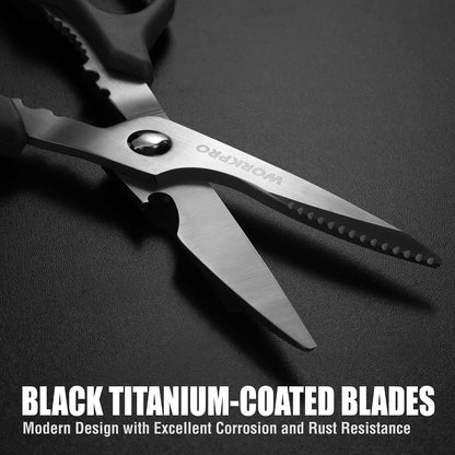 Kitchen Scissors, All Purpose Kitchen Shears Titanium Coated