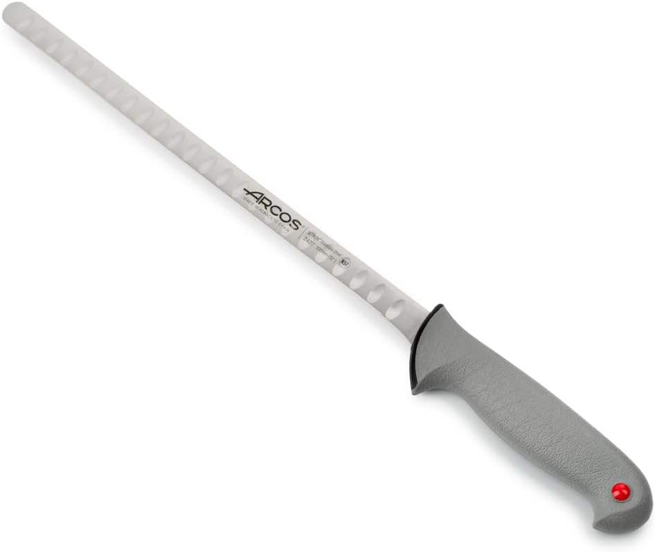 Serie Colour Proof - Salmon Knife Fish Knife - 12" Blade Nitrum Stainless Steel - Polypropylene Handle Covered by Elastomer in Black Color - Ideal for Professional Use and Hygiene