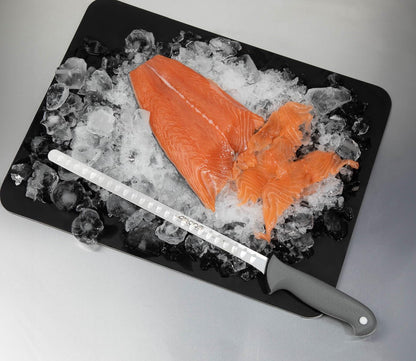 Serie Colour Proof - Salmon Knife Fish Knife - 12" Blade Nitrum Stainless Steel - Polypropylene Handle Covered by Elastomer in Black Color - Ideal for Professional Use and Hygiene