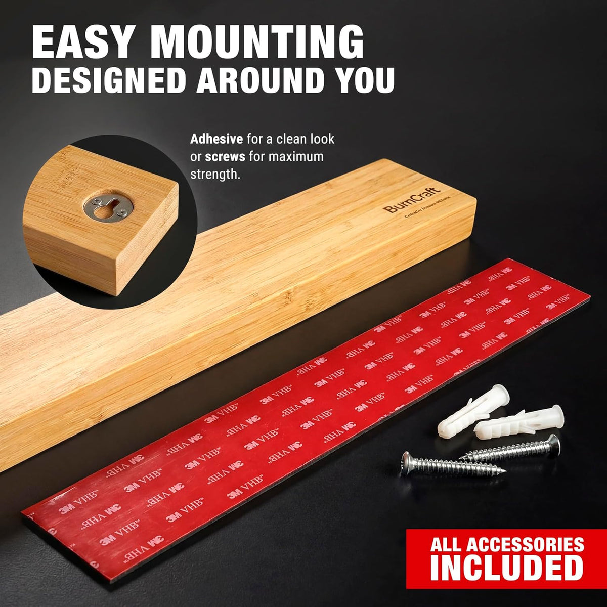 Magnetic Knife Holder for Wall, 16 Inch Bamboo Knife Strip, Wooden Knife Rack with Strong Magnets, Wall Mounted Kitchen Utensil Organizer & Storage Bar