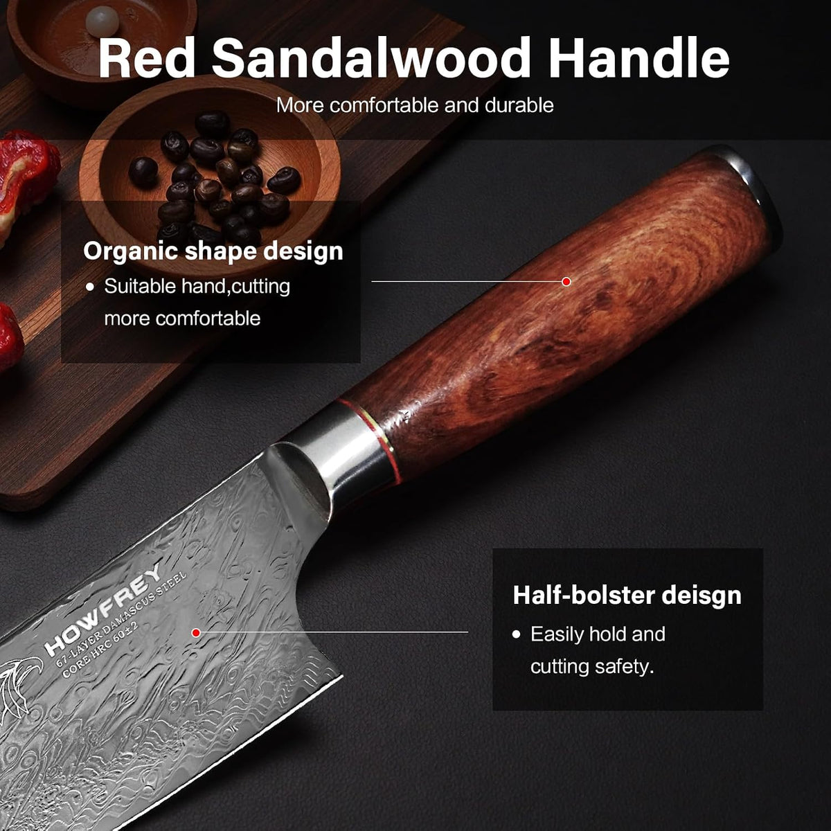 Damascus Chef Knife 8 Inch, 67-Layer Japanese Kitchen Knives Sharp VG-10 High Carbon Stainless Steel with Ergonomic Pakkawood Handles, Elegant Gift Box Packaging for Home and Kitchen