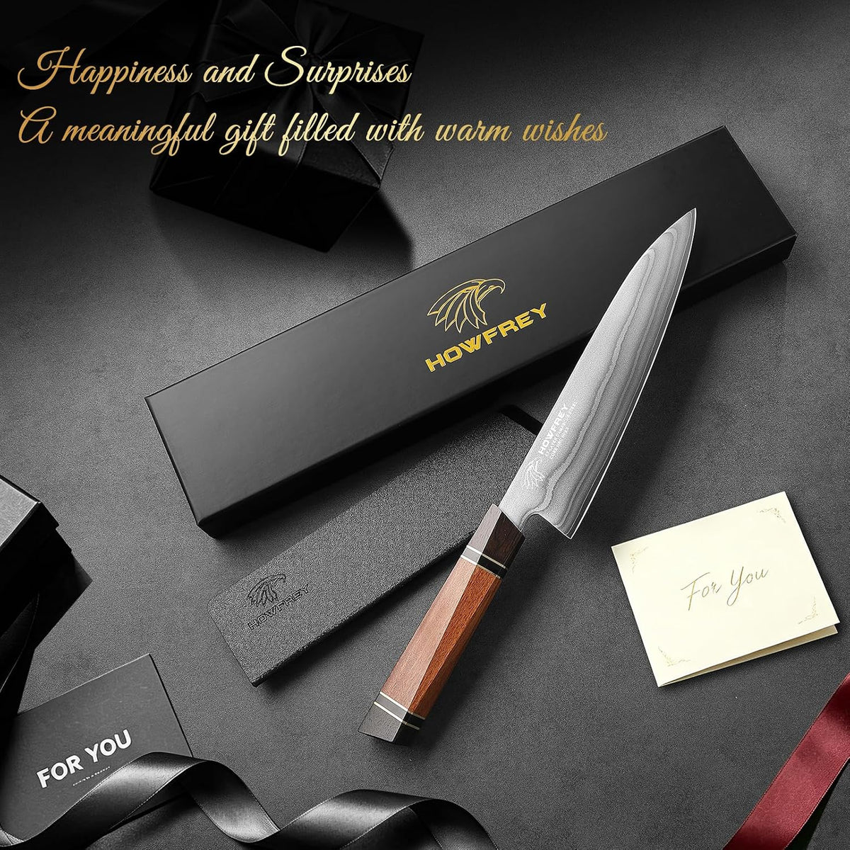 Damascus Chef Knife 8 Inch, 67-Layer Japanese Kitchen Knives Sharp VG-10 High Carbon Stainless Steel with Ergonomic Pakkawood Handles, Elegant Gift Box Packaging for Home and Kitchen