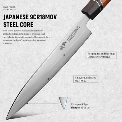 Damascus Chef Knife 8 Inch, 67-Layer Japanese Kitchen Knives Sharp VG-10 High Carbon Stainless Steel with Ergonomic Pakkawood Handles, Elegant Gift Box Packaging for Home and Kitchen