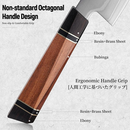 Damascus Chef Knife 8 Inch, 67-Layer Japanese Kitchen Knives Sharp VG-10 High Carbon Stainless Steel with Ergonomic Pakkawood Handles, Elegant Gift Box Packaging for Home and Kitchen