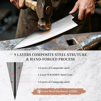 Damascus Chef Knife 8 Inch, 67-Layer Japanese Kitchen Knives Sharp VG-10 High Carbon Stainless Steel with Ergonomic Pakkawood Handles, Elegant Gift Box Packaging for Home and Kitchen