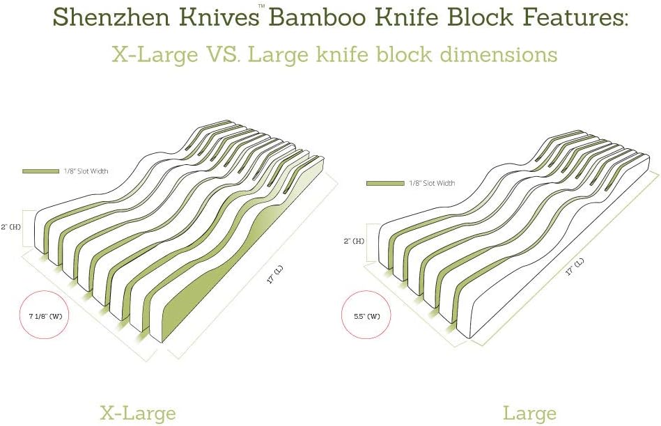 Bamboo In-Drawer Knife Block – 15 Slot, Holds 12-15 Knives | Bamboo Construction, 15 Knife Slots, Fits 12-15 Knives, X-Large, For Kitchen Drawers, Cutlery Tray Organizer