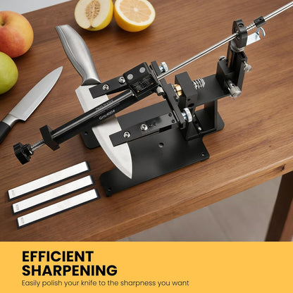 Precision Knife Sharpening System, 11°-30° Professional Knife Sharpener | 5 Diamond & Ceramic Stones for Kitchen Knife - Gifts for Men, Dad