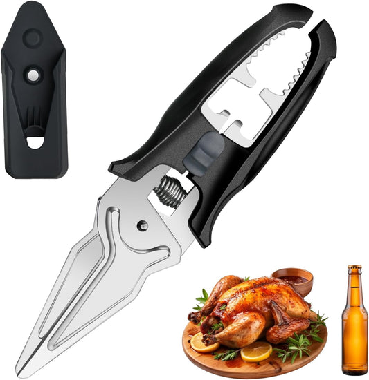 Kitchen Scissors All Purpose for Food | Kitchen Shears Heavy Duty Poultry Shears, Stainless Steel Cooking Meat Cutting Scissors with Magnetic Holder & Safety Lock