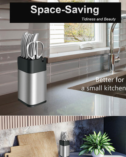 Stainless Knife Set, Kitchen Chef Knife Sets with Block | Professional Chef Knife Set, Kitchen Knives with Built-in Sharpener, Heavy-Duty for Meat Bone Vegetable and Fruit Cutting