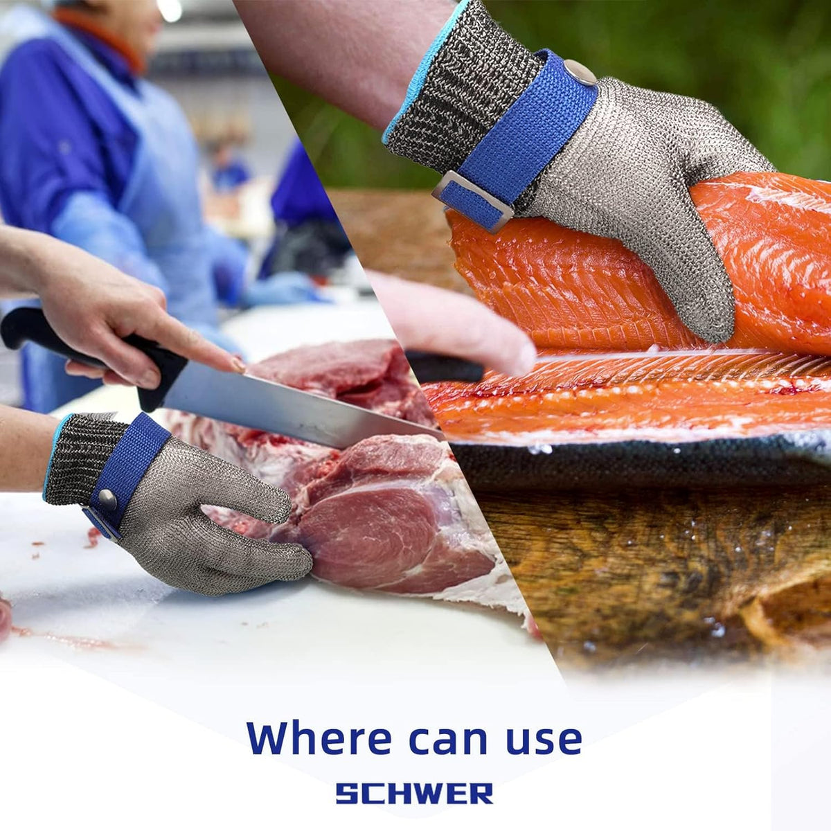 SlicePro ANSI A9 Cut Resistant Glove PR1706, Stainless Steel Mesh Metal Glove, Food Grade for Kitchen Cooking, Butcher Meat Cutting, Oyster Shucking, Mandoline, (XL, 1 PCS)