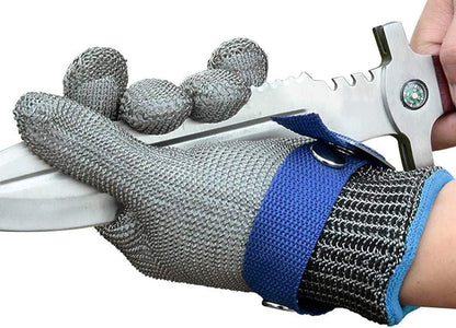 SlicePro ANSI A9 Cut Resistant Glove PR1706, Stainless Steel Mesh Metal Glove, Food Grade for Kitchen Cooking, Butcher Meat Cutting, Oyster Shucking, Mandoline, (XL, 1 PCS)