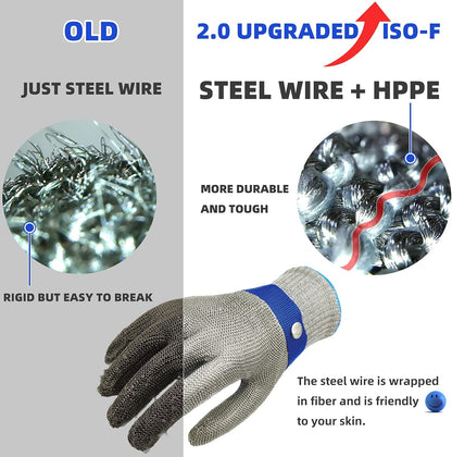 SlicePro ANSI A9 Cut Resistant Glove PR1706, Stainless Steel Mesh Metal Glove, Food Grade for Kitchen Cooking, Butcher Meat Cutting, Oyster Shucking, Mandoline, (XL, 1 PCS)
