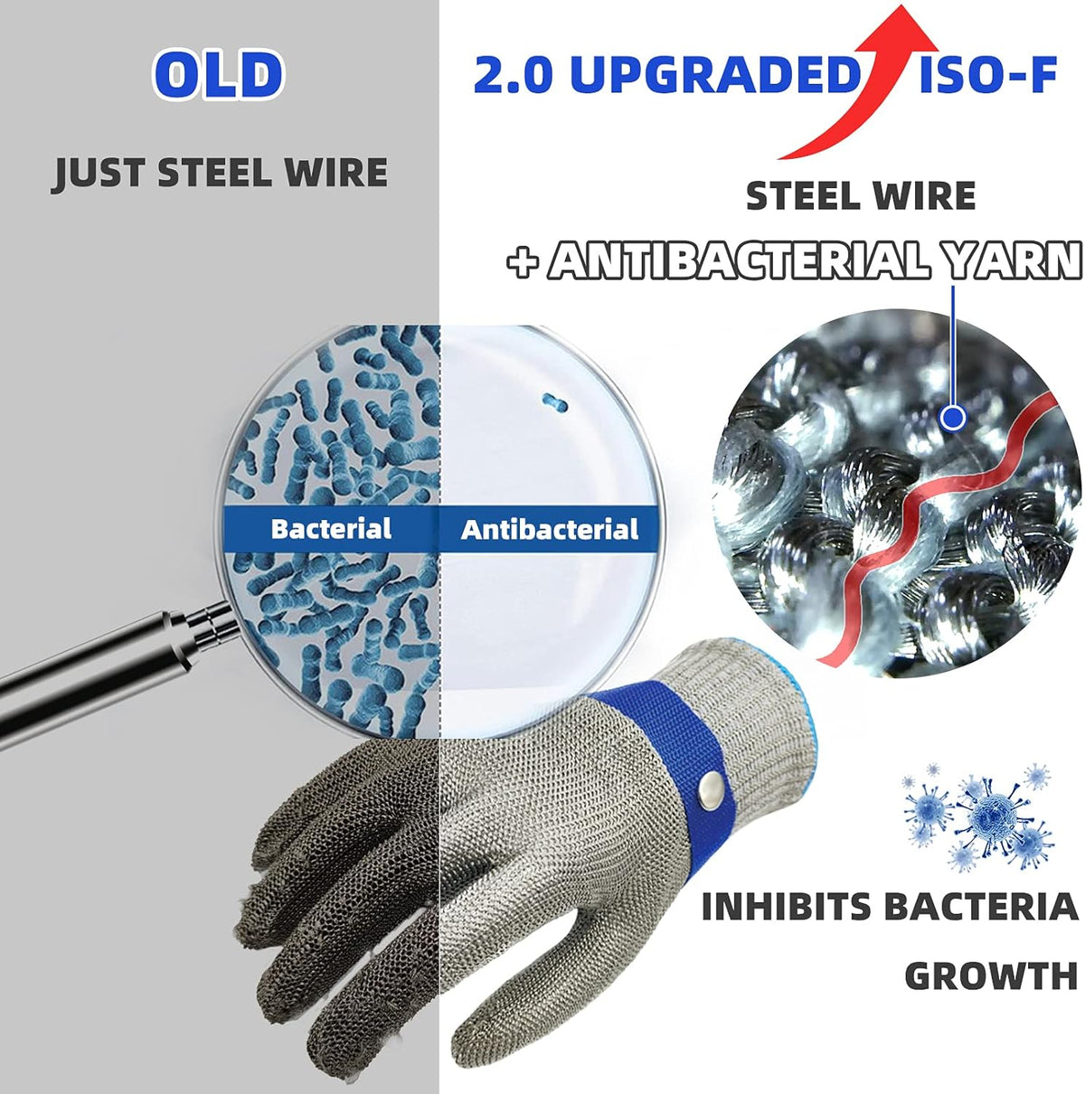 SlicePro ANSI A9 Cut Resistant Glove PR1706, Stainless Steel Mesh Metal Glove, Food Grade for Kitchen Cooking, Butcher Meat Cutting, Oyster Shucking, Mandoline, (XL, 1 PCS)