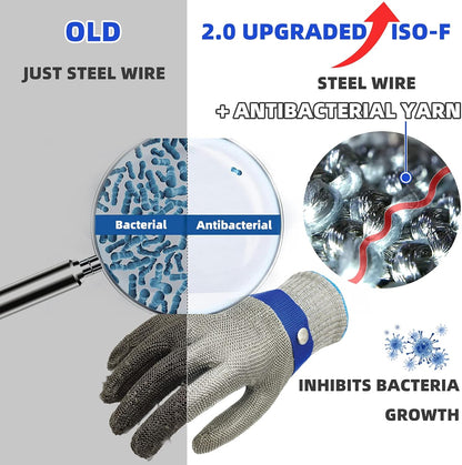 SlicePro ANSI A9 Cut Resistant Glove PR1706, Stainless Steel Mesh Metal Glove, Food Grade for Kitchen Cooking, Butcher Meat Cutting, Oyster Shucking, Mandoline, (XL, 1 PCS)