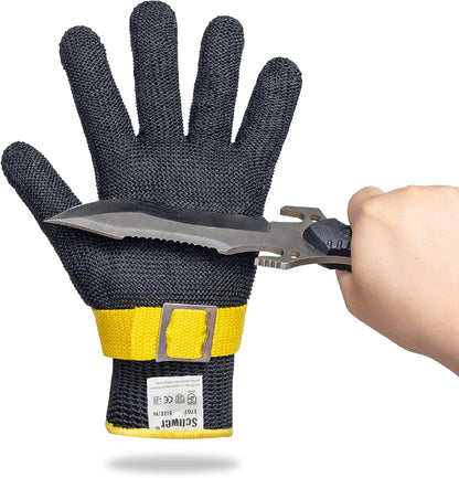 SlicePro ANSI A9 Cut Resistant Glove PR1706, Stainless Steel Mesh Metal Glove, Food Grade for Kitchen Cooking, Butcher Meat Cutting, Oyster Shucking, Mandoline, (XL, 1 PCS)
