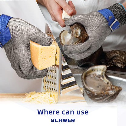 SlicePro ANSI A9 Cut Resistant Glove PR1706, Stainless Steel Mesh Metal Glove, Food Grade for Kitchen Cooking, Butcher Meat Cutting, Oyster Shucking, Mandoline, (XL, 1 PCS)