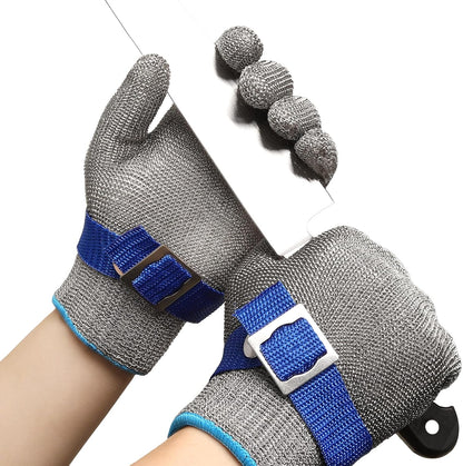 SlicePro ANSI A9 Cut Resistant Glove PR1706, Stainless Steel Mesh Metal Glove, Food Grade for Kitchen Cooking, Butcher Meat Cutting, Oyster Shucking, Mandoline, (XL, 1 PCS)