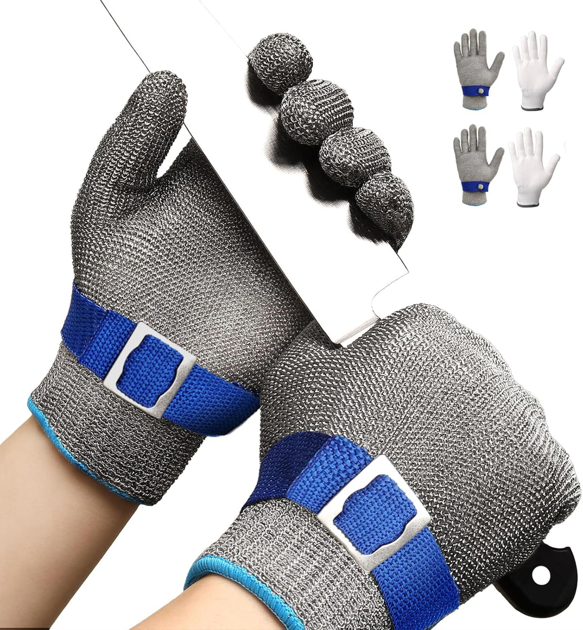 SlicePro ANSI A9 Cut Resistant Glove PR1706, Stainless Steel Mesh Metal Glove, Food Grade for Kitchen Cooking, Butcher Meat Cutting, Oyster Shucking, Mandoline, (XL, 1 PCS)