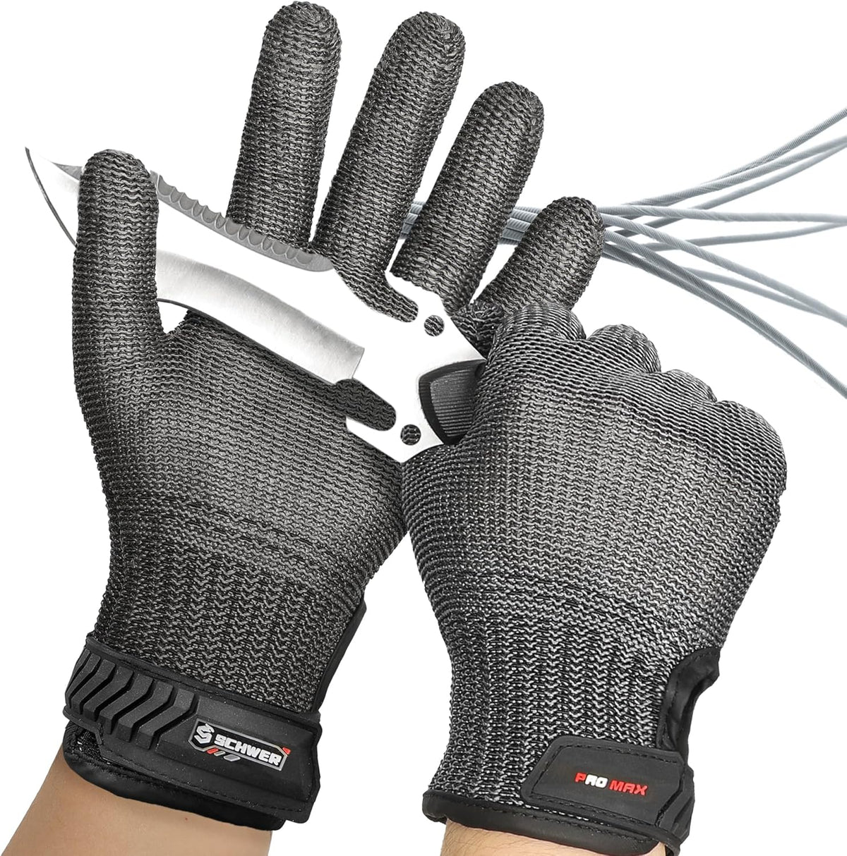 SlicePro ANSI A9 Cut Resistant Glove PR1706, Stainless Steel Mesh Metal Glove, Food Grade for Kitchen Cooking, Butcher Meat Cutting, Oyster Shucking, Mandoline, (XL, 1 PCS)
