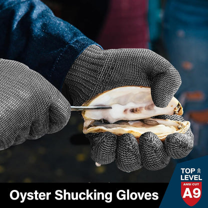 SlicePro ANSI A9 Cut Resistant Glove PR1706, Stainless Steel Mesh Metal Glove, Food Grade for Kitchen Cooking, Butcher Meat Cutting, Oyster Shucking, Mandoline, (XL, 1 PCS)