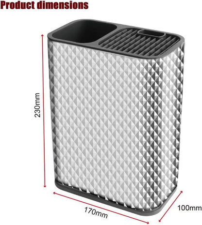 Universal Knife Block, Knife Holder Without Knives, Knife Storage Block for Knives, with Slots for Scissors and Sharpening Rod,for Kitchen Counter