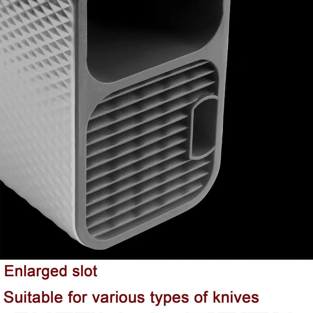 Universal Knife Block, Knife Holder Without Knives, Knife Storage Block for Knives, with Slots for Scissors and Sharpening Rod,for Kitchen Counter