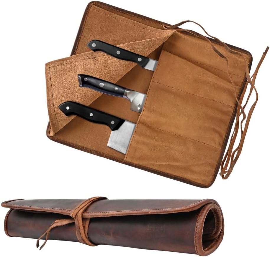 Knife Roll Bag Professional Chef Knife Case, Durable Knife Sheath Holder, Cooks & Culinary Tools Carrying Storage, Portable Knife Wrap - 4 Slots
