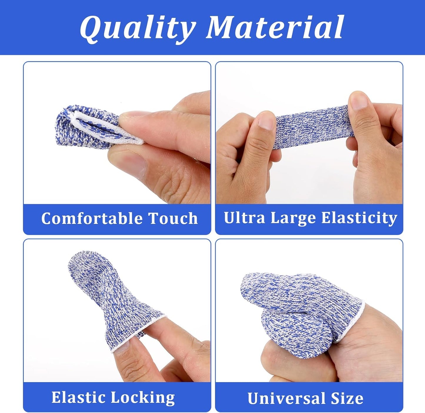 Cut Resistant Finger Cots, 12 Pack Reusable Finger Sleeve Protectors Finger Guards for Cutting Food, Anti-Slip Finger Covers Protection for Finger Tips, Finger Protectors for Crocheting Sewing