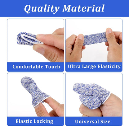 Cut Resistant Finger Cots, 12 Pack Reusable Finger Sleeve Protectors Finger Guards for Cutting Food, Anti-Slip Finger Covers Protection for Finger Tips, Finger Protectors for Crocheting Sewing