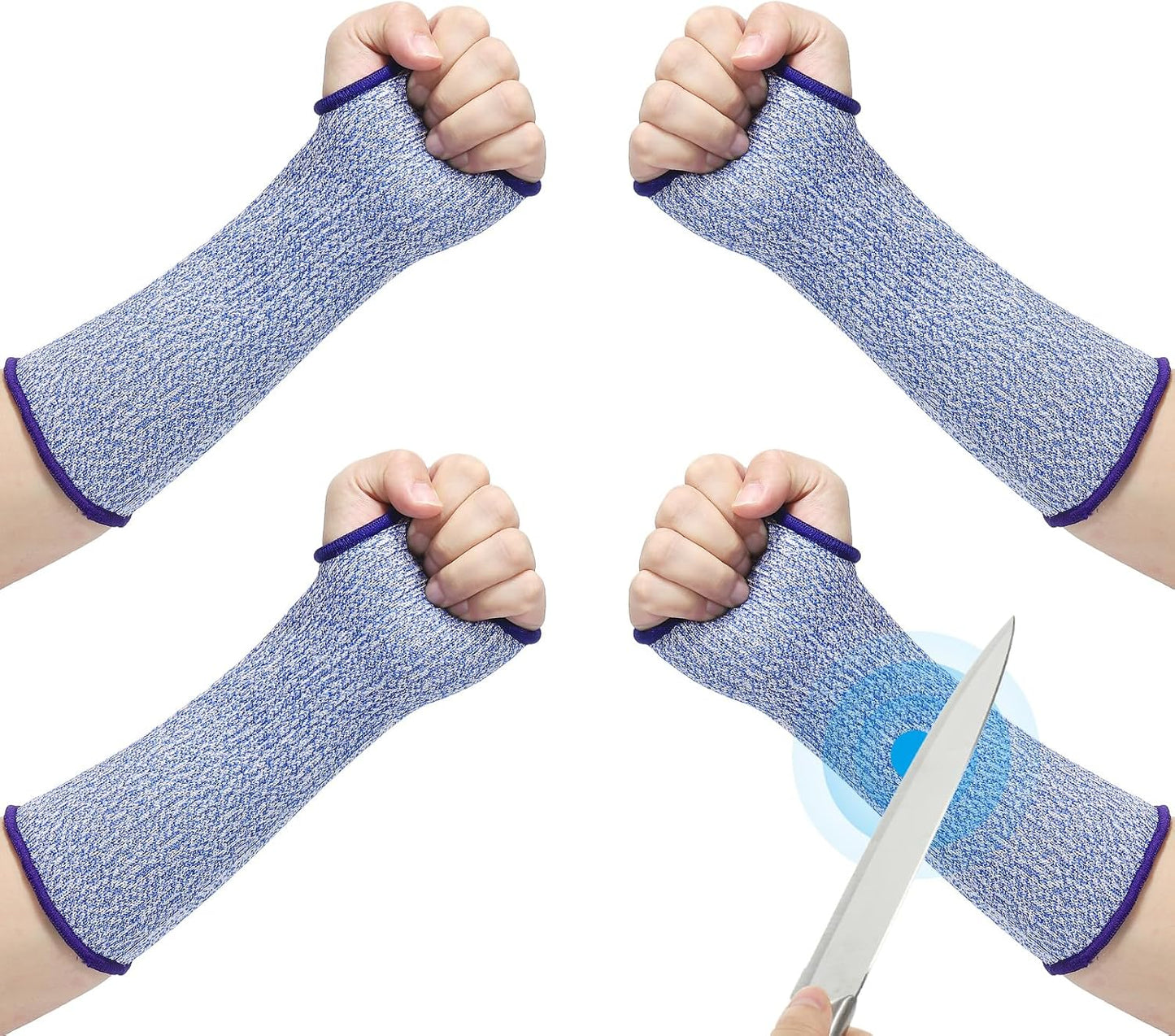 Cut Resistant Sleeve Arm Safety Protectors Sleeves with Thumb Hole Level 5 Protection Forearm Guard Sleeves