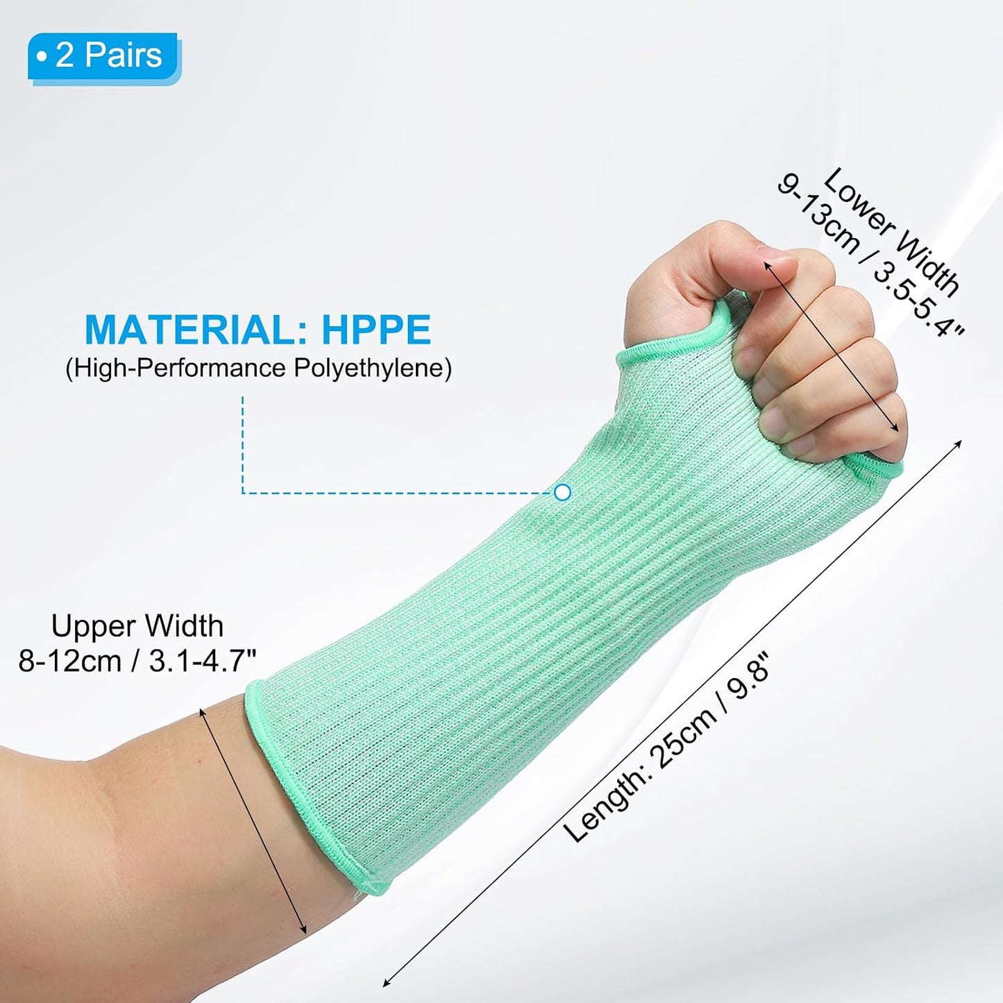 Cut Resistant Sleeve Arm Safety Protectors Sleeves with Thumb Hole Level 5 Protection Forearm Guard Sleeves
