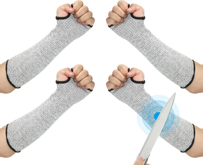 Cut Resistant Sleeve Arm Safety Protectors Sleeves with Thumb Hole Level 5 Protection Forearm Guard Sleeves