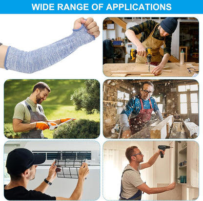 Cut Resistant Sleeve Arm Safety Protectors Sleeves with Thumb Hole Level 5 Protection Forearm Guard Sleeves
