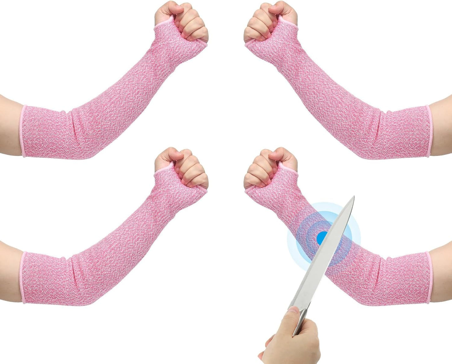 Cut Resistant Sleeve Arm Safety Protectors Sleeves with Thumb Hole Level 5 Protection Forearm Guard Sleeves