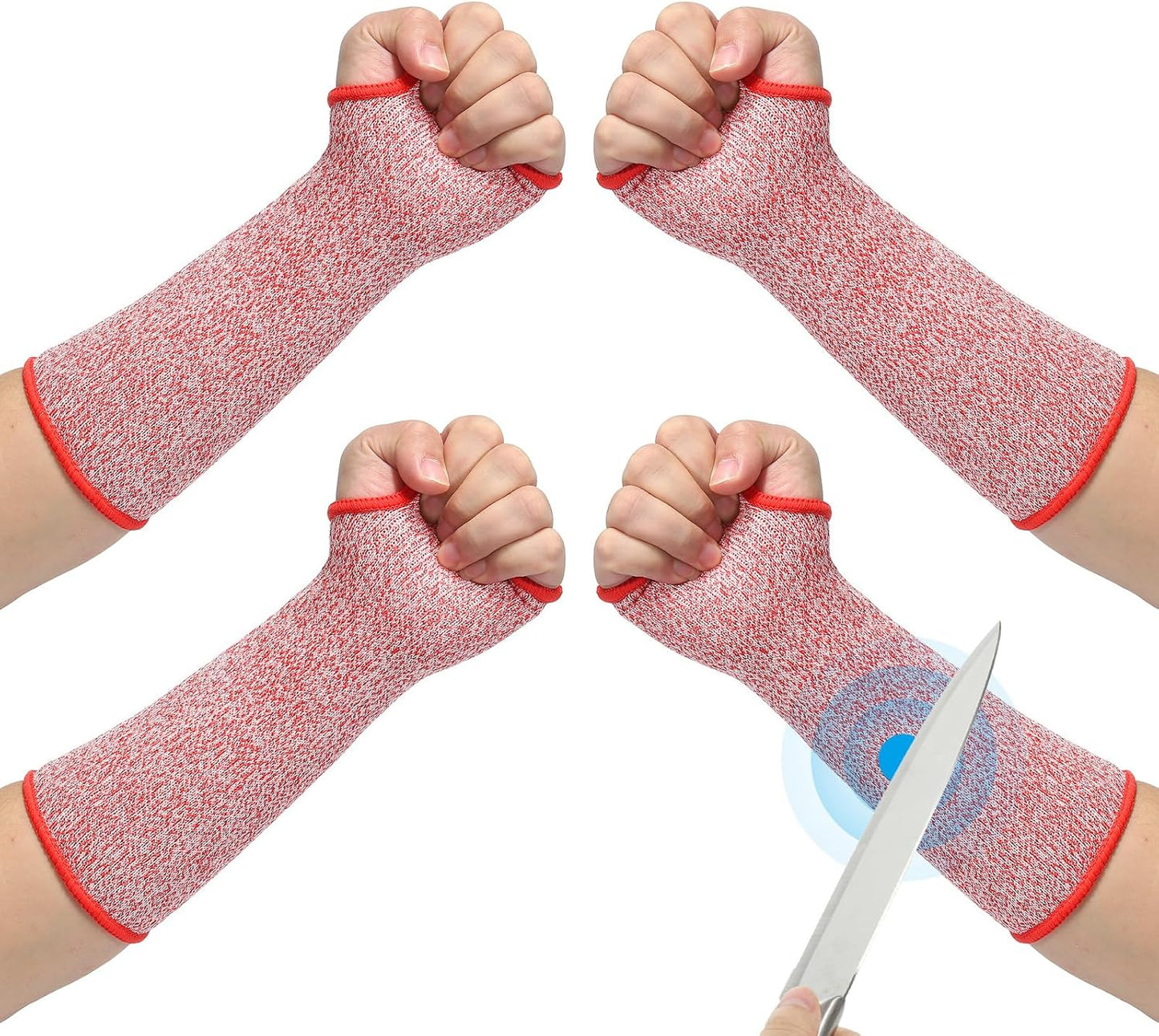 Cut Resistant Sleeve Arm Safety Protectors Sleeves with Thumb Hole Level 5 Protection Forearm Guard Sleeves