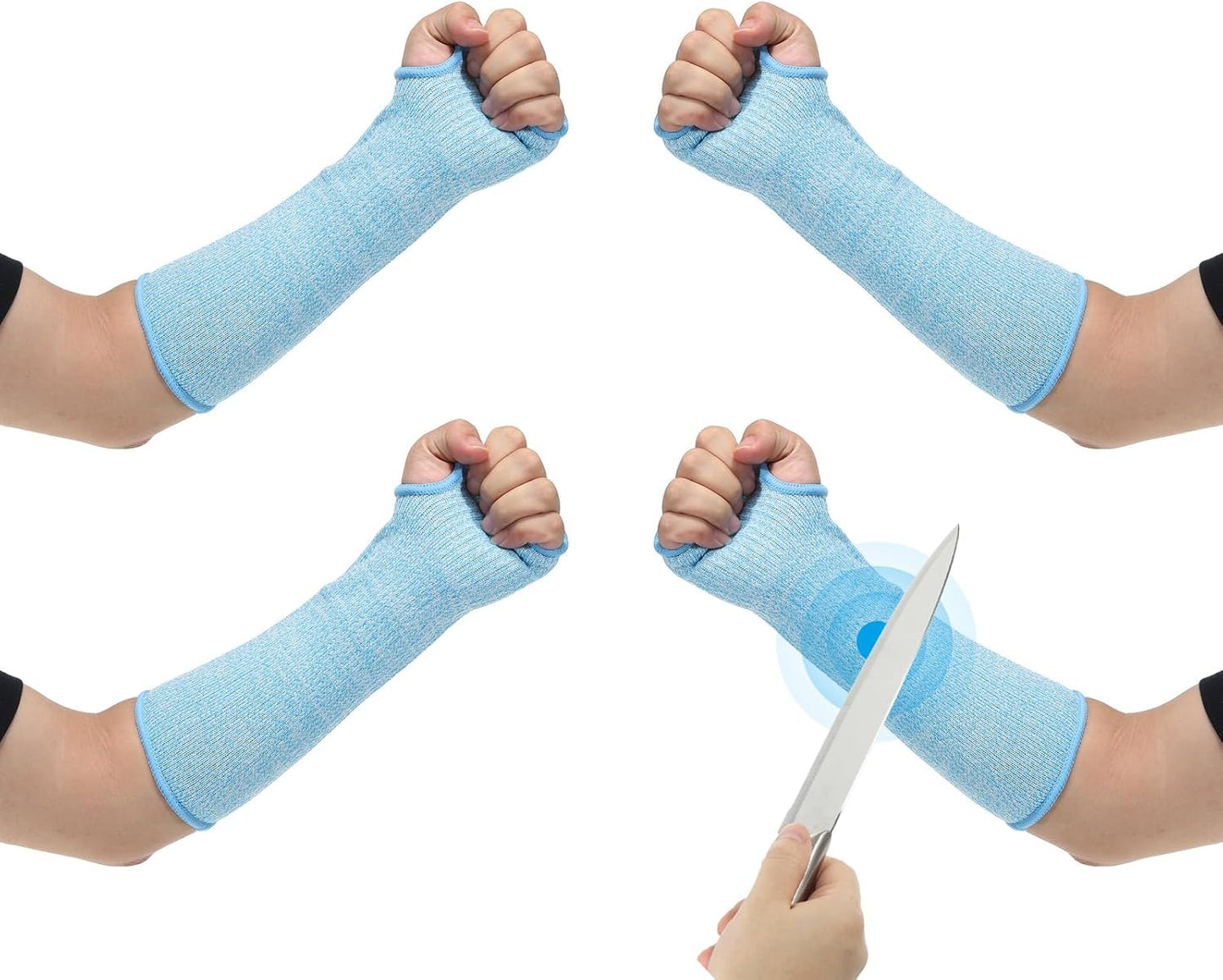 Cut Resistant Sleeve Arm Safety Protectors Sleeves with Thumb Hole Level 5 Protection Forearm Guard Sleeves