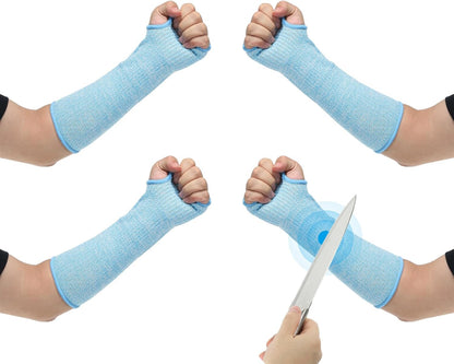 Cut Resistant Sleeve Arm Safety Protectors Sleeves with Thumb Hole Level 5 Protection Forearm Guard Sleeves