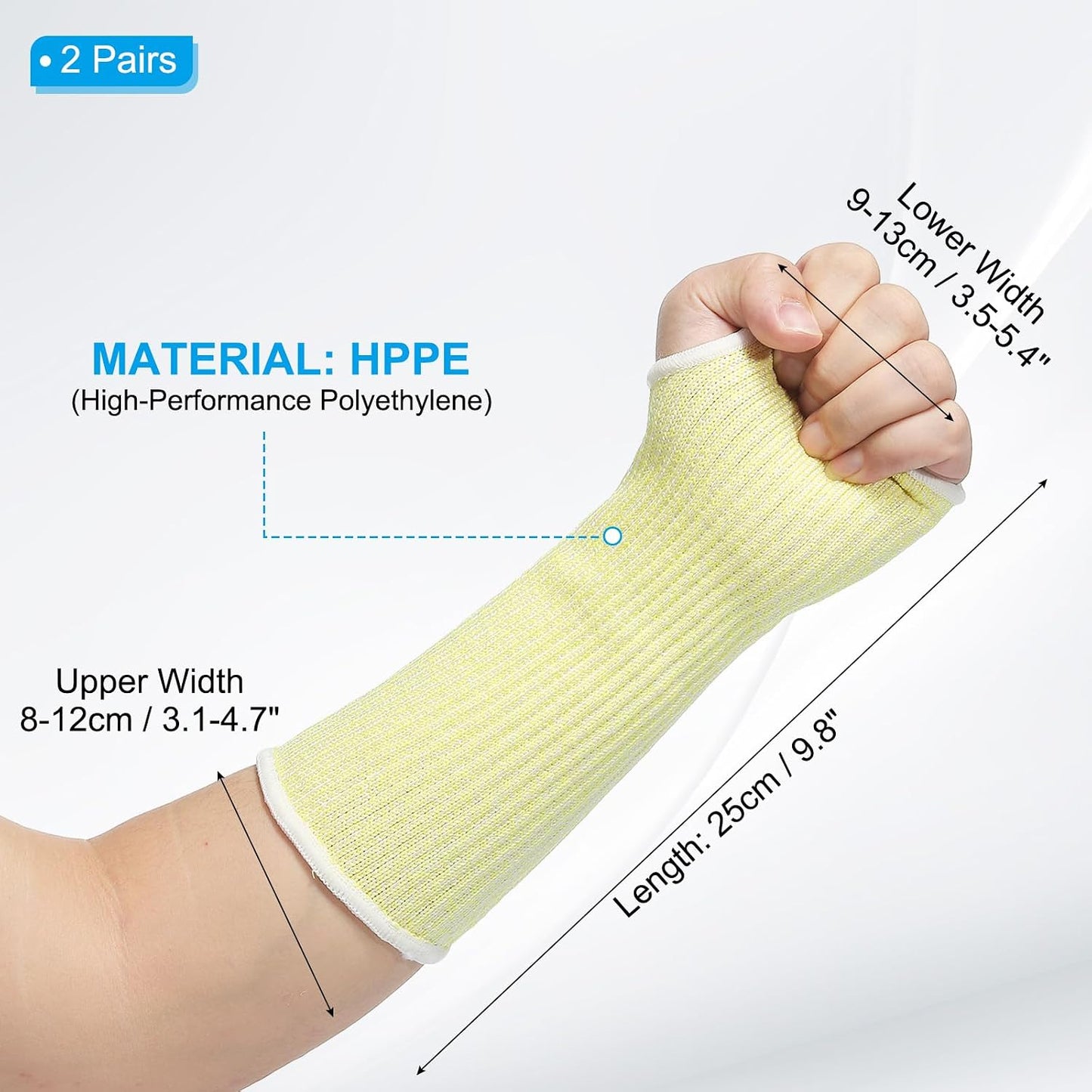 Cut Resistant Sleeve Arm Safety Protectors Sleeves with Thumb Hole Level 5 Protection Forearm Guard Sleeves