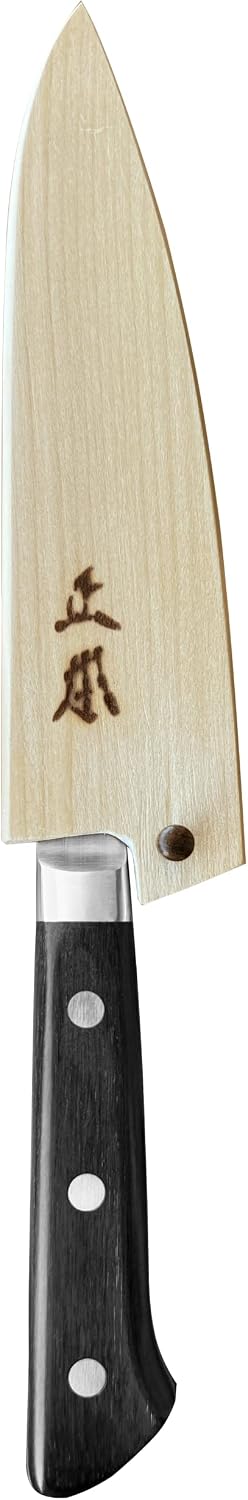 Petty Knife Sheath 6" (150mm) for VG and AT Series, Japanese Petty Utility Knife Saya with Pin, Wooden Kitchen Knife Protect Cover, Japanese Natural Magnolia Wood, Made in JAPAN