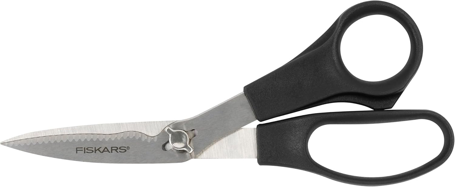 Everyday Take-Apart Shears, Multipurpose Scissors, Hardened Stainless Steel Blades & Serrated Edge with Power Notch, 7”, Gray