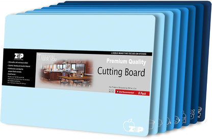 Plastic Cutting Boards for Kitchen, Flexible Cutting Mats, Colorful Chopping Boards with Food Icon, Non-Slip, Non Porous, BPA Free, Dishwasher Safe Rainbow