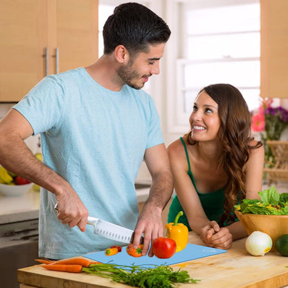 Plastic Cutting Boards for Kitchen, Flexible Cutting Mats, Colorful Chopping Boards with Food Icon, Non-Slip, Non Porous, BPA Free, Dishwasher Safe Rainbow