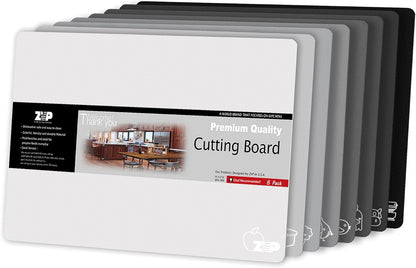 Plastic Cutting Boards for Kitchen, Flexible Cutting Mats, Colorful Chopping Boards with Food Icon, Non-Slip, Non Porous, BPA Free, Dishwasher Safe Rainbow
