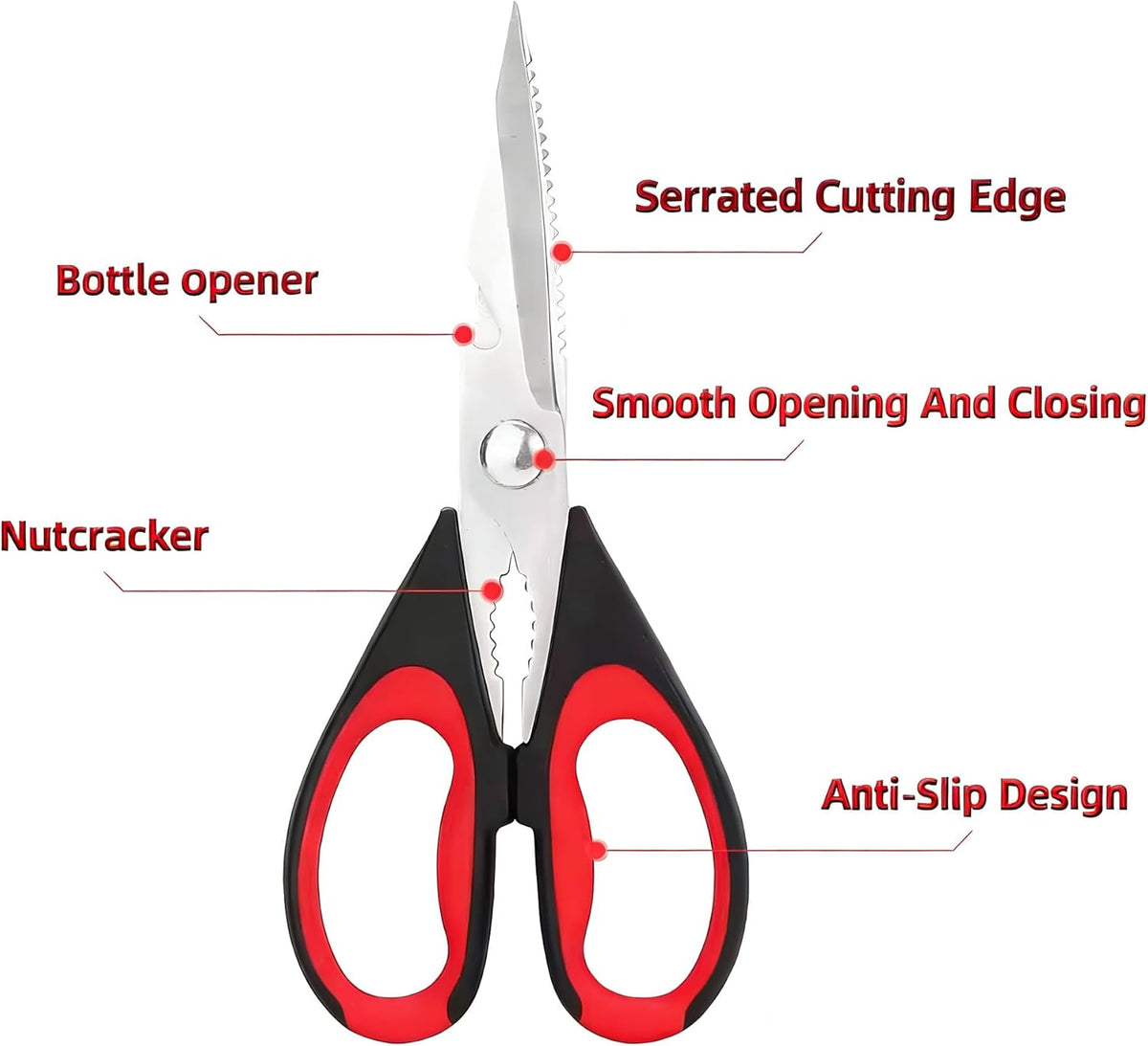 Magnificent Kitchen Scissors Heavy Duty - Multi-Purpose Kitchen Shears for Meat, Poultry, Food - Stainless Steel Cooking Scissors - Dishwasher Safe Culinary Shears