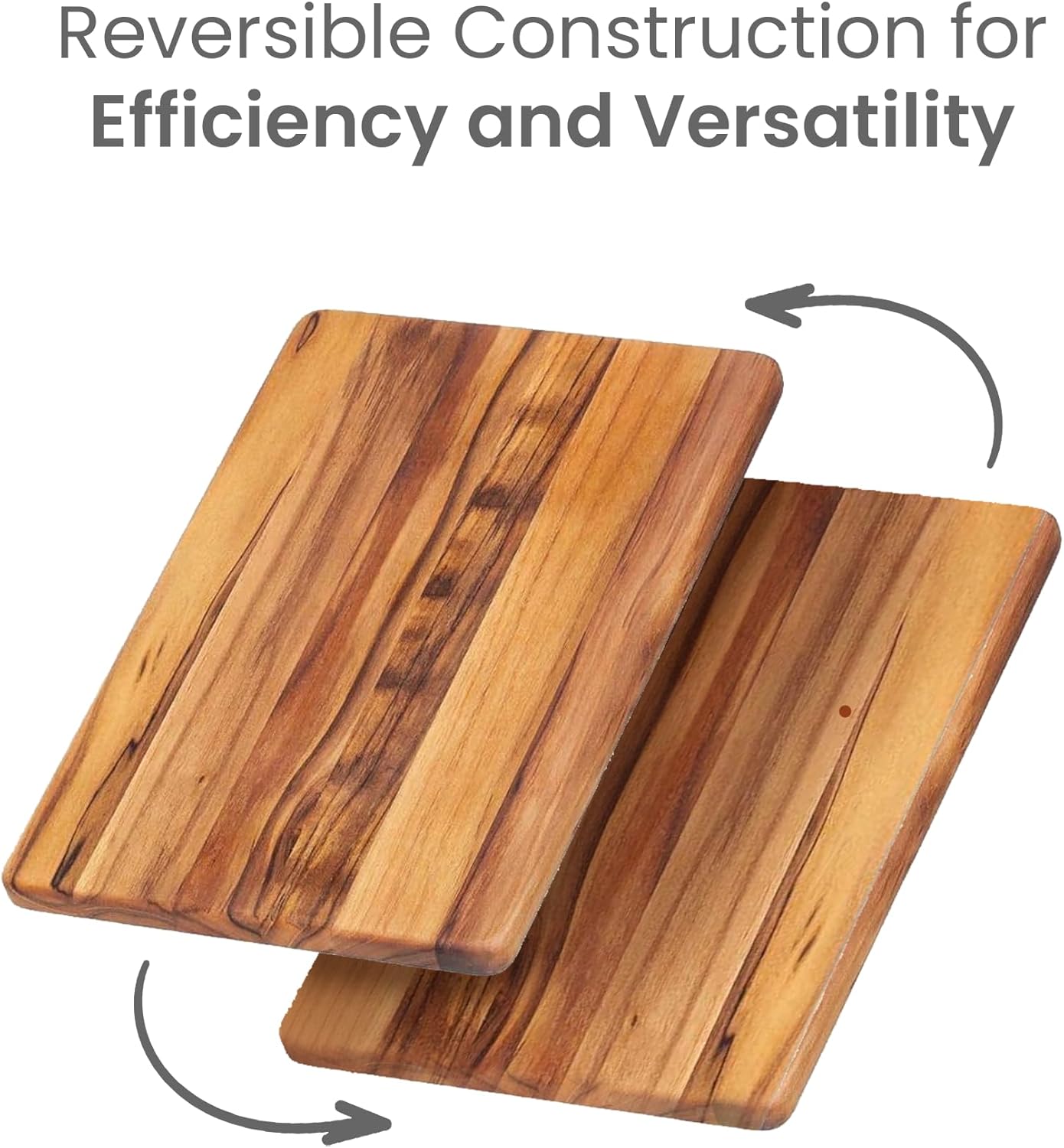 Teak Wood Cutting Board Set of 2 - Small and Large Teak Cutting Boards - Holiday Gift Ideas for Men and Women - Gift-Ready, Reversible, Edge Grain, Knife Friendly - FSC Certified