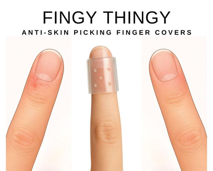 . Skin Picking Prevention And Treatment Covers, Finger Caps For Dermatillomania, Anti-Skin Picking Guards For Fingers, Left-Handed Writing Comfort, Cuticle Protection-10 Pack, Reusable